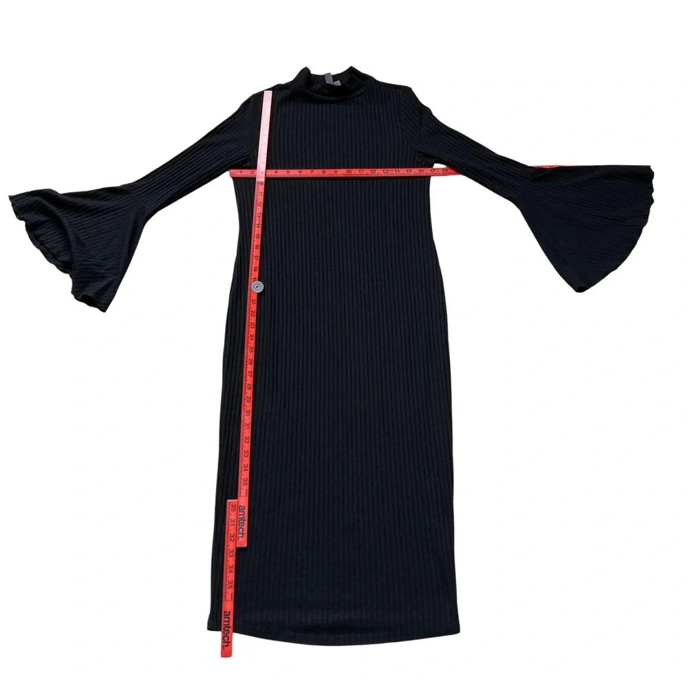 ASOS Ladies Maternity Evening Maxi black Dress Long Sleeve turtle Neck Size 10 - Picture 4 of 6